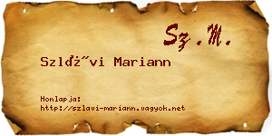 Szlávi Mariann névjegykártya